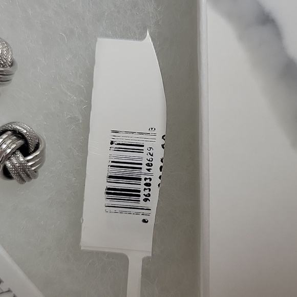 14KT Italian White Gold Love Knot Earrings - Picture 7 of 10